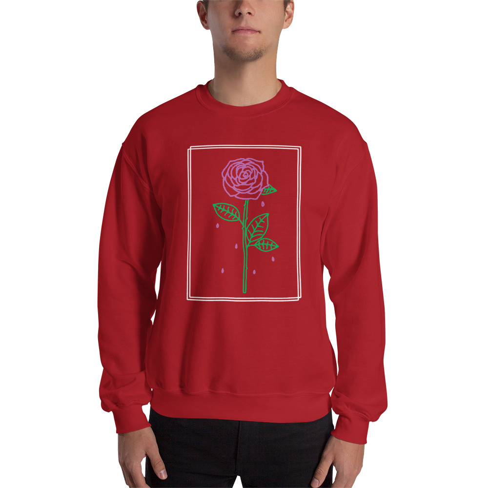 Aesthetic Rose Crying Unisex Sweatshirt - Shirts Design by Masshirts