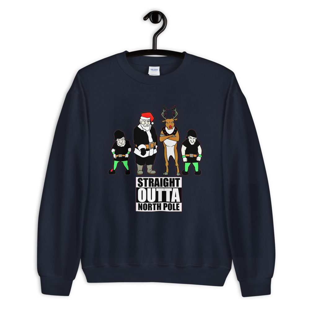 Straight Outta North Pole Christmas Sweatshirt   Masshirtscom