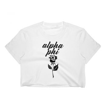 Alpha Phi Vintage Rose Women Crop Top