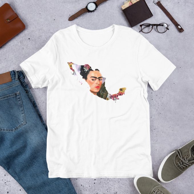 Frida Kahlo Mexico Map Unisex T Shirt