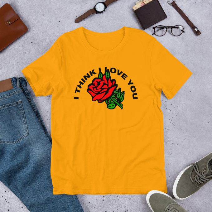 I Think I Love You Red Rose T Shirt