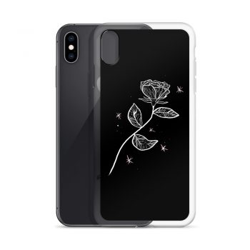 Asthetic Outline Rose Custom iPhone X Case