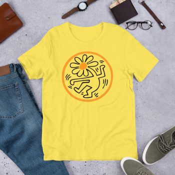 Sunflower Button American Pop Art Unisex T Shirt