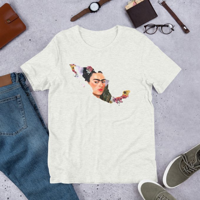 Frida Kahlo Mexico Map Unisex T Shirt