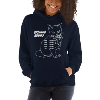 Cute Opening Hours Kitty Unisex Hoodie