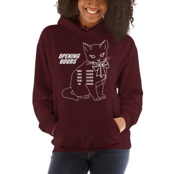 Cute Opening Hours Kitty Unisex Hoodie