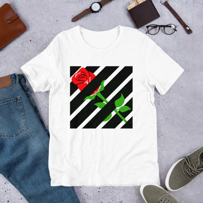 Hypebeast Aesthetic Red Rose Off White T Shirt Inspired