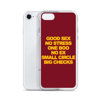 Good Sex No Stress One Boo No Ex Small Circle Big Checks iPhone 11 Case