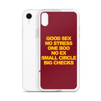 Good Sex No Stress One Boo No Ex Small Circle Big Checks iPhone 11 Case