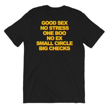 Good Sex No Stress One Boo No Ex Small Circle Big Checks T Shirt