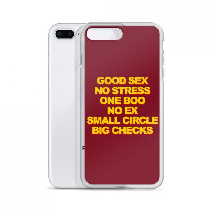 Good Sex No Stress One Boo No Ex Small Circle Big Checks iPhone 11 Case