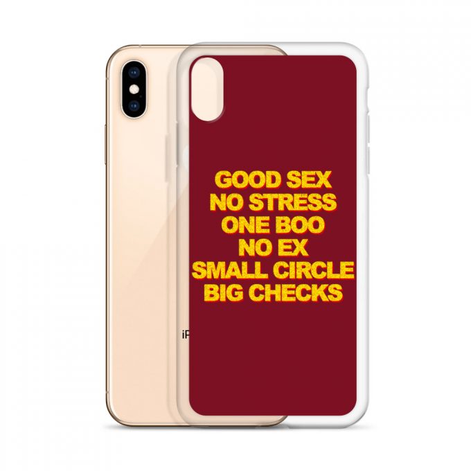 Good Sex No Stress One Boo No Ex Small Circle Big Checks iPhone 11 Case