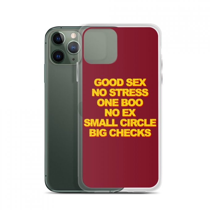 Good Sex No Stress One Boo No Ex Small Circle Big Checks iPhone 11 Case