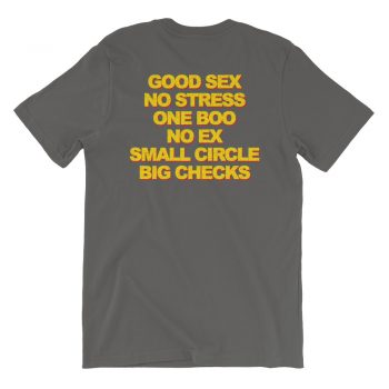 Good Sex No Stress One Boo No Ex Small Circle Big Checks T Shirt