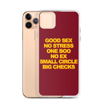 Good Sex No Stress One Boo No Ex Small Circle Big Checks iPhone 11 Case