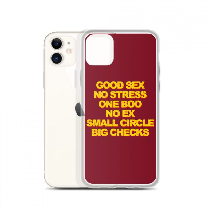 Good Sex No Stress One Boo No Ex Small Circle Big Checks iPhone 11 Case