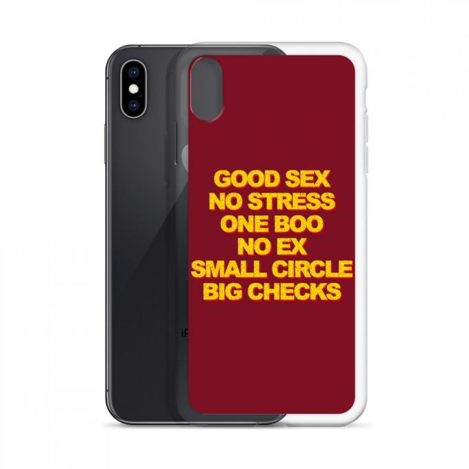 Good Sex No Stress One Boo No Ex Small Circle Big Checks iPhone 11 Case