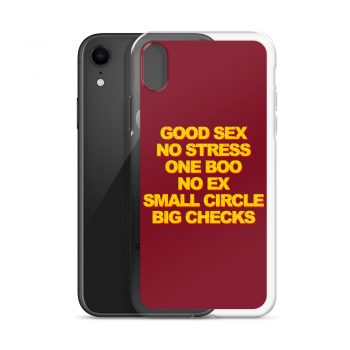 Good Sex No Stress One Boo No Ex Small Circle Big Checks iPhone 11 Case