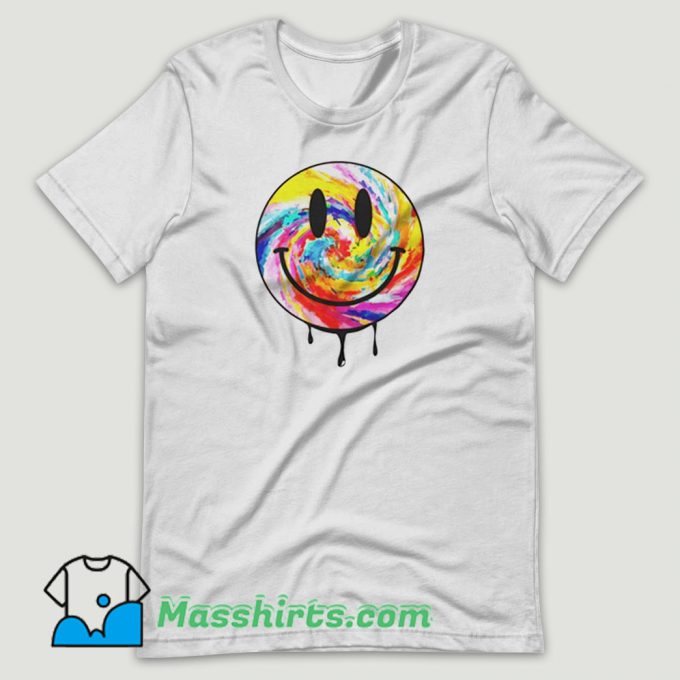 Acid Dripping Smiley Face Tie Dye T Shirt Design