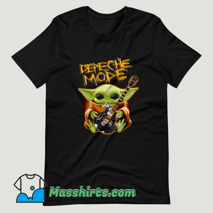 Baby Yoda Hug Depeche Mode Guitar T Shirt Design