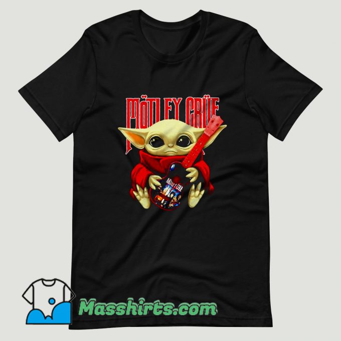 Baby Yoda hug Motley Crue T Shirt Design