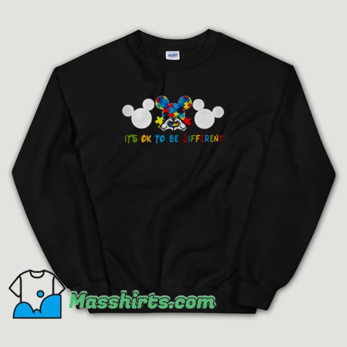 Cheap Autism Mickey Mouse It’s Ok To Be Different Unisex Sweatshirt