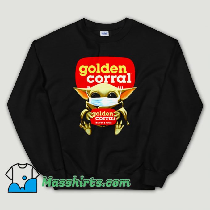 Cheap Baby Yoda Mask Golden Corral Unisex Sweatshirt