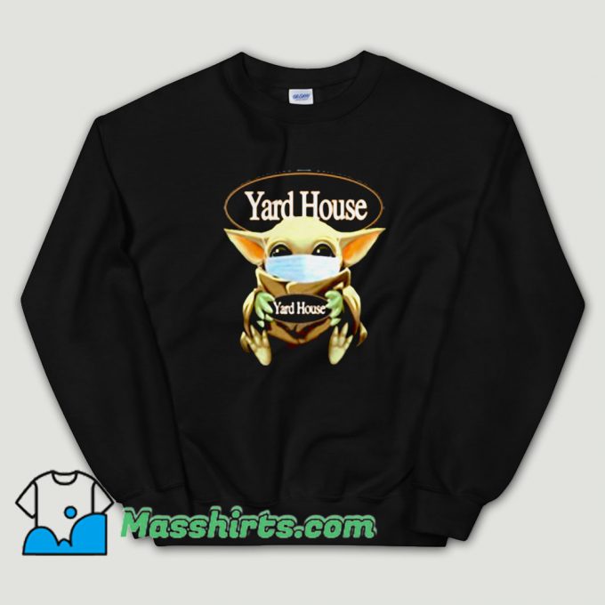 Cheap Baby Yoda Mask Hug Yard House Unisex Sweatshirt