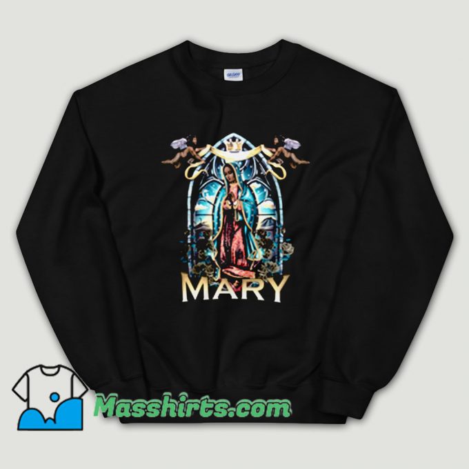Cheap Black Rose Virgin Mary Unisex Sweatshirt