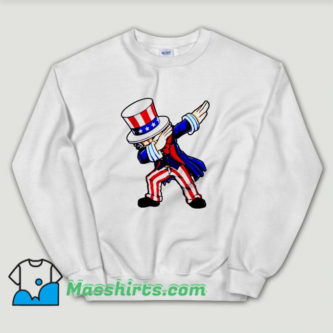 Cheap Dabbing Uncle Sam Patriotic 4th of July Unisex Sweatshirt