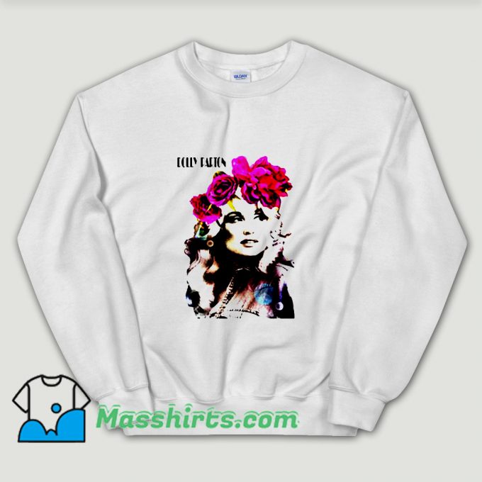 Cheap Dolly Parton Floral Portrait Unisex Sweatshirt