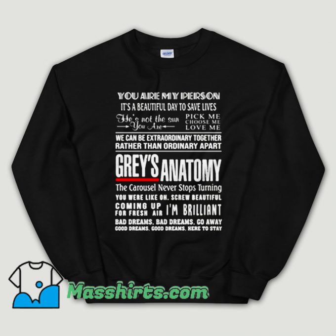 Cheap Greys Anatomy Quote Unisex Sweatshirt