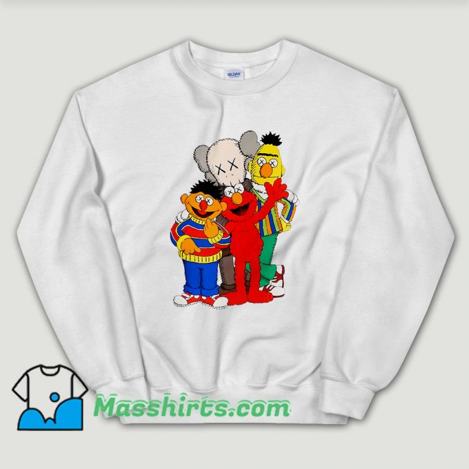 Cheap Kaws X Sesame Street Family Collab Sweatshirt