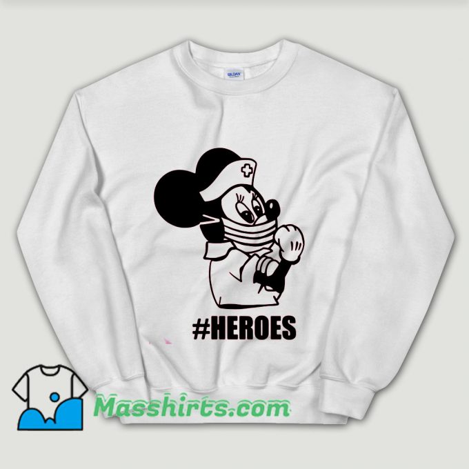 Cheap Minnie Mouse My Heroes From Covid 19 Unisex Sweatshirt