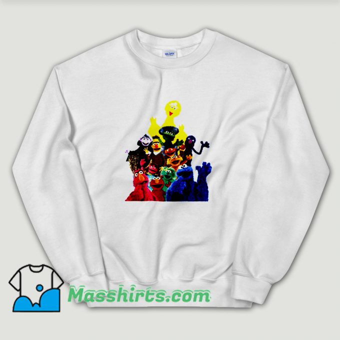 Cheap Sesame Street All Characters Cookie Monster Unisex Sweatshirt
