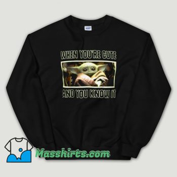 Cheap Star Wars Baby Yoda Youre Cute Unisex Sweatshirt