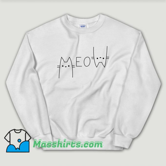 Cheap Street Letter MEOW Cat Sweatshirt