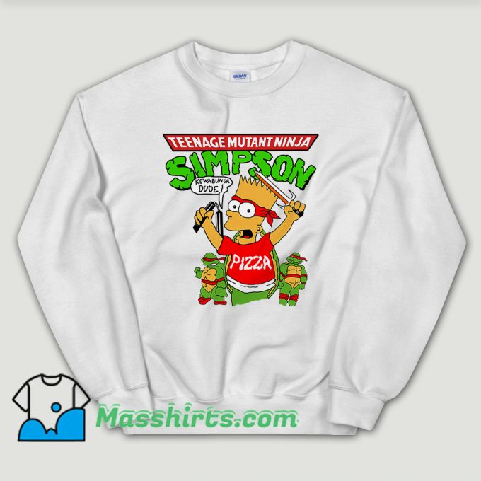 Cheap Vintage 90’s Bart Simpson TMNT Teenage Mutant Ninja Turtles Sweatshirt