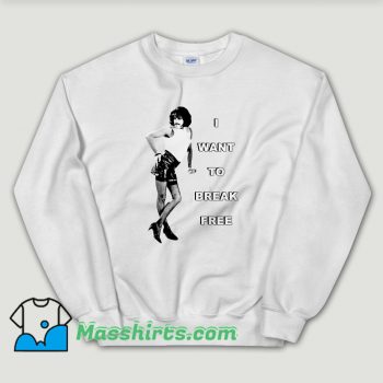 Cheap Vintage I Want To Break Freddie Mercury Queen Sweatshirt