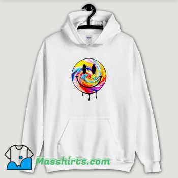 Cool Acid Dripping Smiley Face Tie Dye Hoodie Streetwear