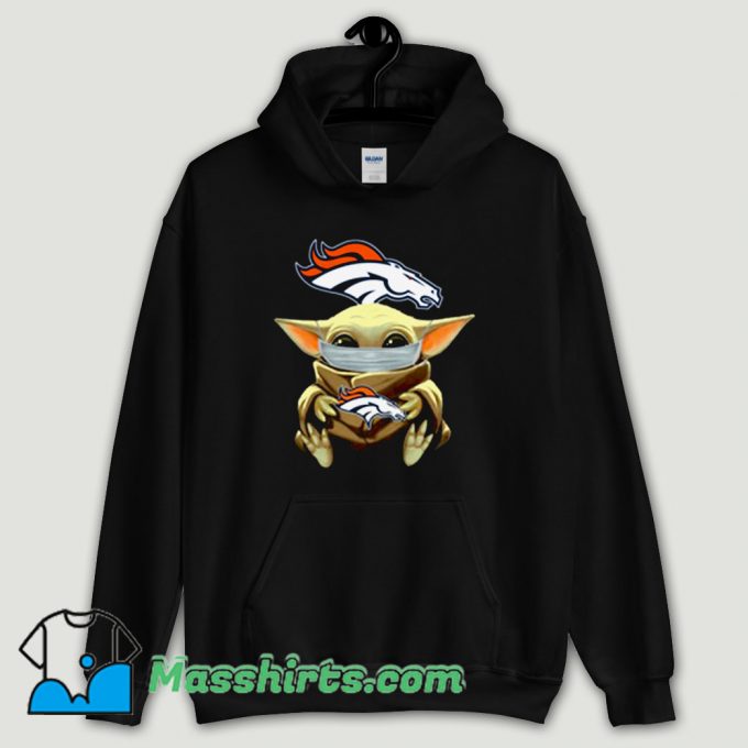 Cool Baby Yoda Face Mask Denver Broncos Hoodie Streetwear