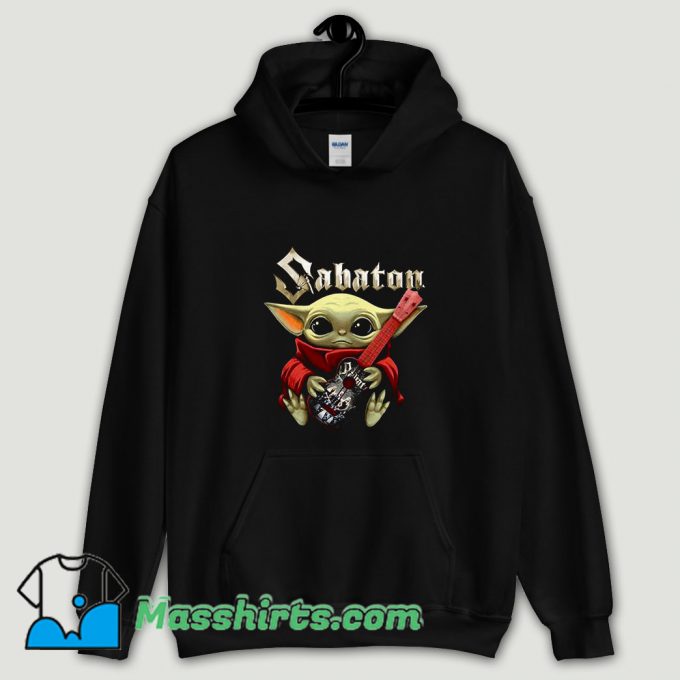 Cool Baby Yoda Hug Guitar Sabaton Hoodie Streetwear