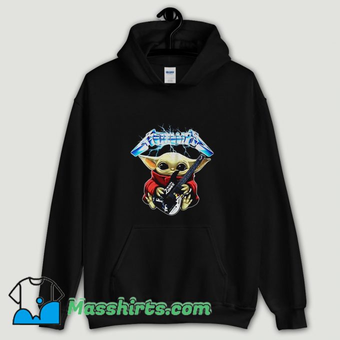 Cool Baby Yoda Hug Metallica Guitar Hoodie Streetwear