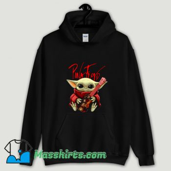 Cool Baby Yoda Hug Pink Floyd Guitar Hoodie Streetwear