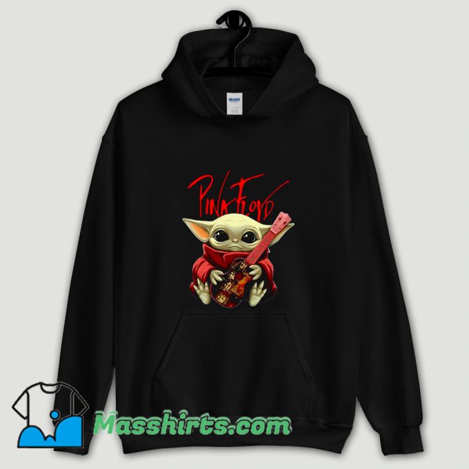 Cool Baby Yoda Hug Pink Floyd Guitar Hoodie Streetwear