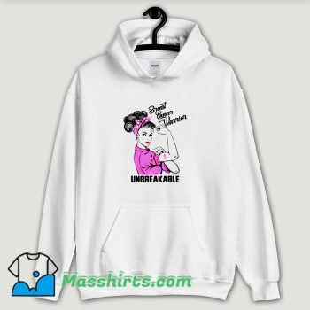 Cool Breast Cancer Warrior Unbreakable Hoodie Streetwear