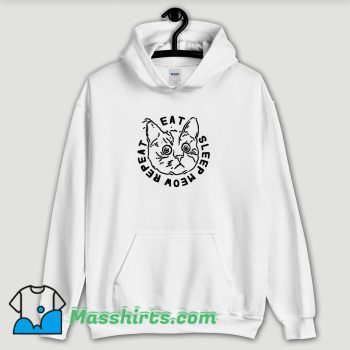 Cool Eat Sleep Meow Repeat Hoodie Streetwear