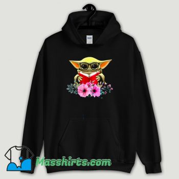 Cool Flower Baby Yoda Reading Book Hoodie Streetwear