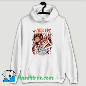 Cool Kaiju Food Fight Hoodie Streetwear