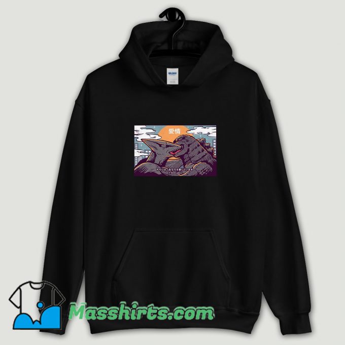 Cool Kaiju Kiss Godzilla Hoodie Streetwear